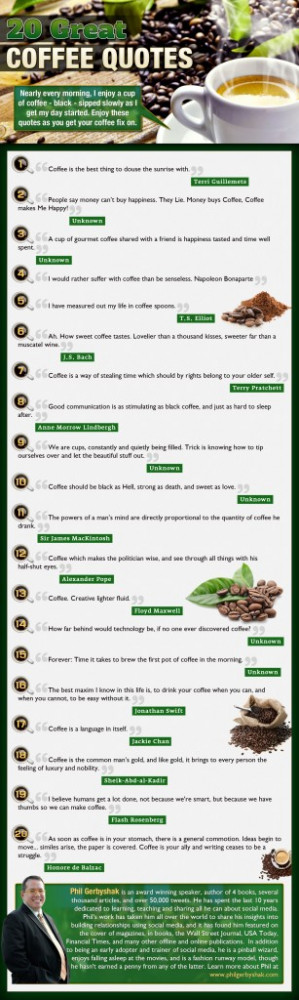 Great Coffee Quotes Infographic
