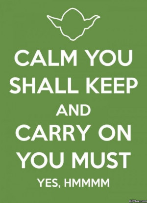 Carry On Yoda - Yoda takes on the popular “Keep Calm and Carry On ...