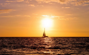 Download Sailing in the sunset wallpaper