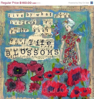 mixed media collage Inspiration Art Quote Canvas by SchulmanArts, $144 ...