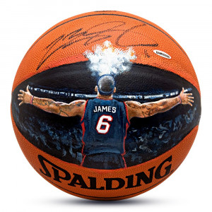 LeBron James Signed & Hand Painted Jolene Jessie Basketball