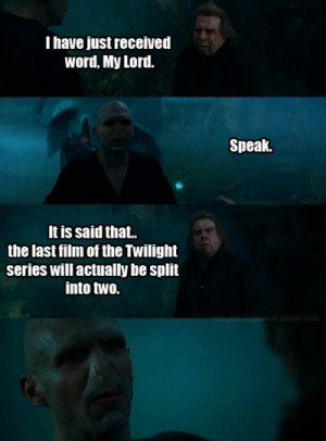 Harry Potter Vs. Twilight Wormtail and the Dark Lord.