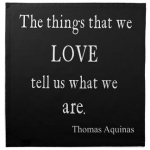 Vintage Aquinas Love Inspirational Quote / Quotes Printed Napkin