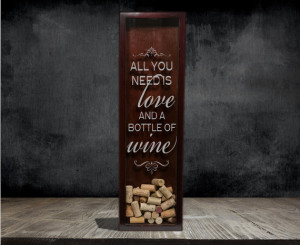 Wine Cork Shadow Box with Love Quote
