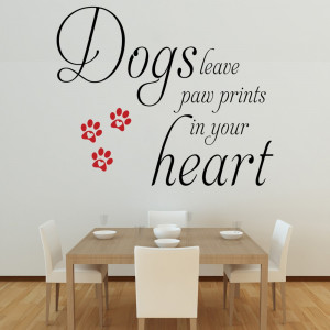 Details about Dogs Leave Paw Prints - Wall Decal Quote Sticker lounge ...