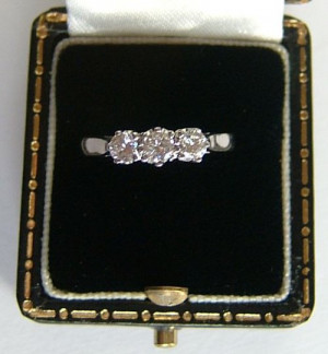 stunning Three Stone Diamond Ring mounted in an 18CT White Gold