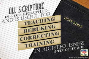 All Scripture is God-breathed and is useful for teaching, rebuking ...