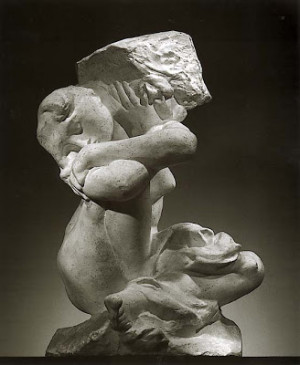 Fallen Caryatid Carrying Her Stone , Auguste Rodin, Musee Rodin, Paris