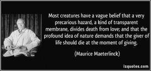 Most creatures have a vague belief that a very precarious hazard, a ...