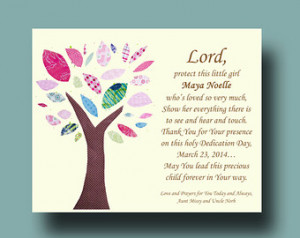 Gift Girl, Christening, Dedication Gift, Personalized Baptism Blessing ...