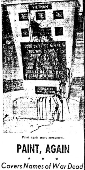 Rosedale Vietnam Veteran Memorial Attack 1