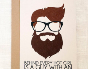 Valentine's Day Card - Funny Valentine Card - Funny Beard Card - Beard ...