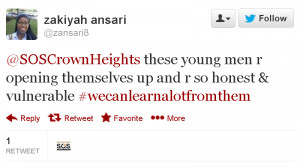 Throughout the night, S.O.S. staff and audience members posted quotes ...