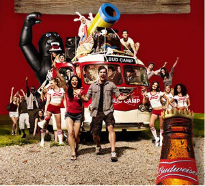 An example of funny Budweiser ads - A minibus with lots of happy ...