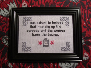 Buffy the Vampire Slayer quote framed cross stitch This framed cross ...