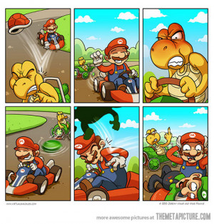 Funny photos funny Mario Kart turtle comic