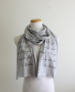 Jane Eyre Scarf // Mr. Rochester Quote Book Quote Scarf Classic ...