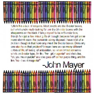 John Mayer and crayons