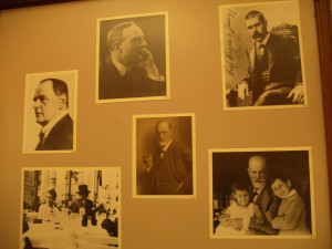 wall of photographs at the Sigmund Freud house. Credit: Shadowgate ...