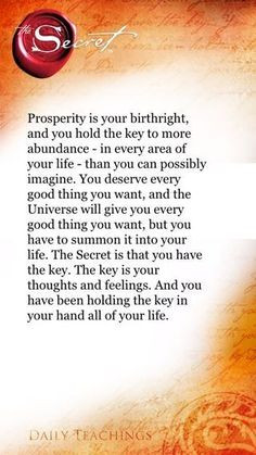 law of attraction / power of positive thoughts / affirmation