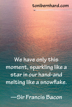 We have only this moment .....Sir Francis Bacon quote