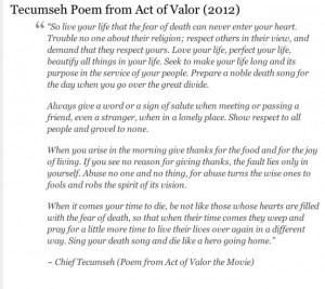 Quote from act of valor. One of my favorites