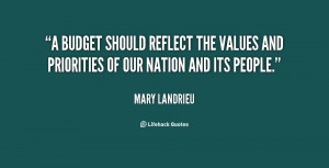 budget should reflect the values and priorities of our nation and ...