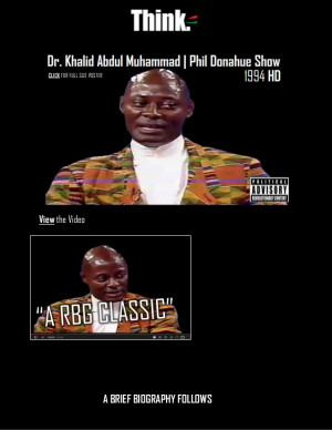 Dr. khalid abdul muhammad phil donahue show classio and a brief ...