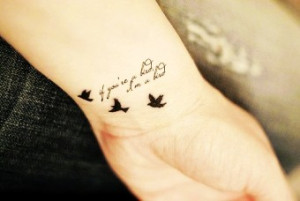 Cute Wrist Quote Tattoos for Girls - Lovely Bird Wrist Quote Tattoos ...