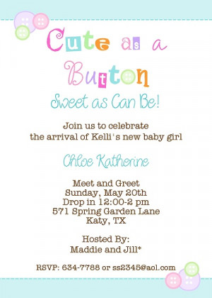 Meet and Greet Baby Shower Invitation Wording