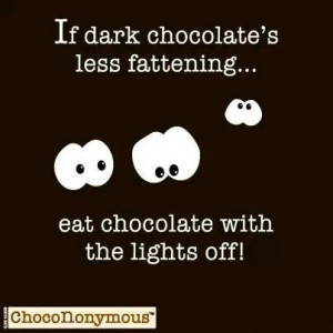If dark chocolate’s less fattening, eat chocolate with the lights ...