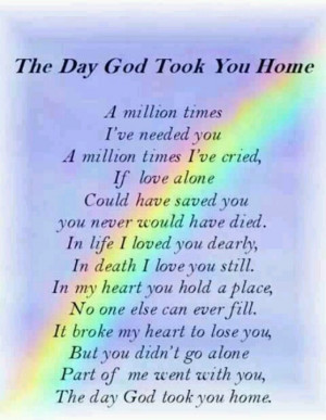 The Day God Took You Home