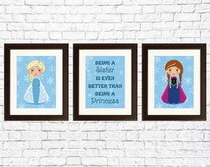 FROZEN - Anna, Elsa Wall Decor - Quote - Being a sister is even better ...