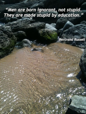 ... stupid. They are made stupid by education.” Author: Bertrand Russell