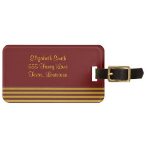 Chinese Mythology Dragon, Stripes - Red Gold Luggage Tag