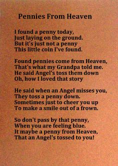 pennies from heaven more thoughts angels in heaven quotes pennies ...