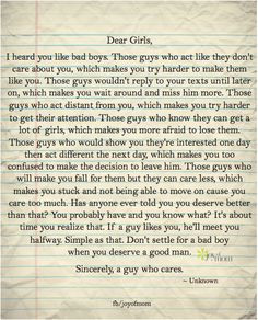 act like they don't care about you, which makes you try harder to make ...