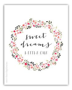 sweet dreams little one - print of watercolor wreath painting in ...