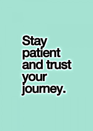 stay patient and trust your journey