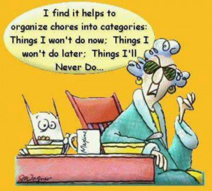 find it helps to organize chores into categories...quote follows