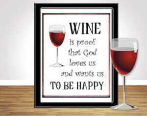 Wine Quote - Printable wall art - I nspirational quotes - instant ...