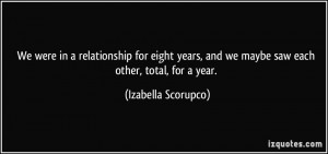 and we maybe saw each other total for a year Izabella Scorupco