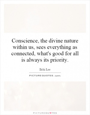 ... everything as connected, what's good for all is always its priority