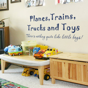 ... Trucks and Toys Nothing Quite Like Little Boys Vinyl Wall Decal Quote