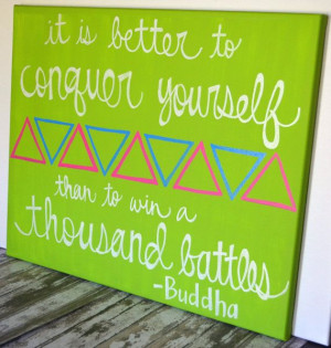 ... Wall Art Painting Lime Green Buddha Quote Art Dorm Room Wall