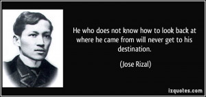 ... back at where he came from will never get to his destination. - Jose