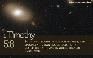 Bible Quote 1 Timothy 5 8 Inspirational Hubble Space Telescope Image