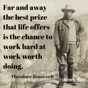 ... is the chance to work hard at work worth doing. - Teddy Roosevelt