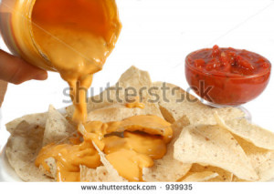 Nacho Chips With Cheese Nacho chips with melted cheese