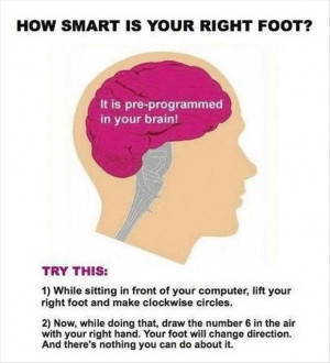 brain teasers, make cicles with your right foot while drawing the ...